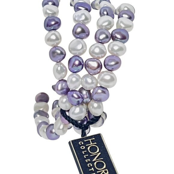 Lot Of 4 Honora White & Purple Freshwater Pearl Stretch Bracelets (6044) - Picture 2 of 4